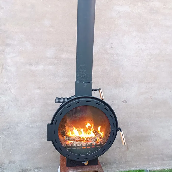 suspended fireplace wood burning