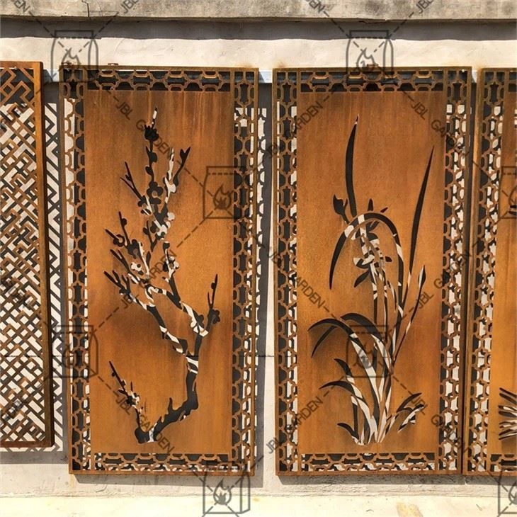 Combination Corten Steel Decorative Privacy Screens