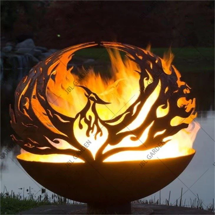 Corten Metal Sphere Ball