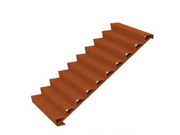Corten stål hagetrapp