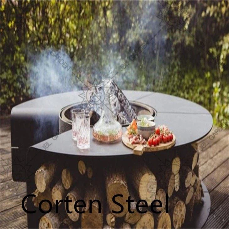 Corten Steel Outdoor Fireplace