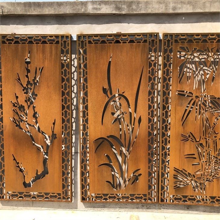 Custom Corten Steel Laser Cut Screen