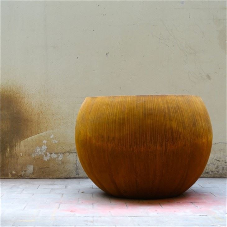 Enviromently Cylinder Corten Steel Tree Pot
