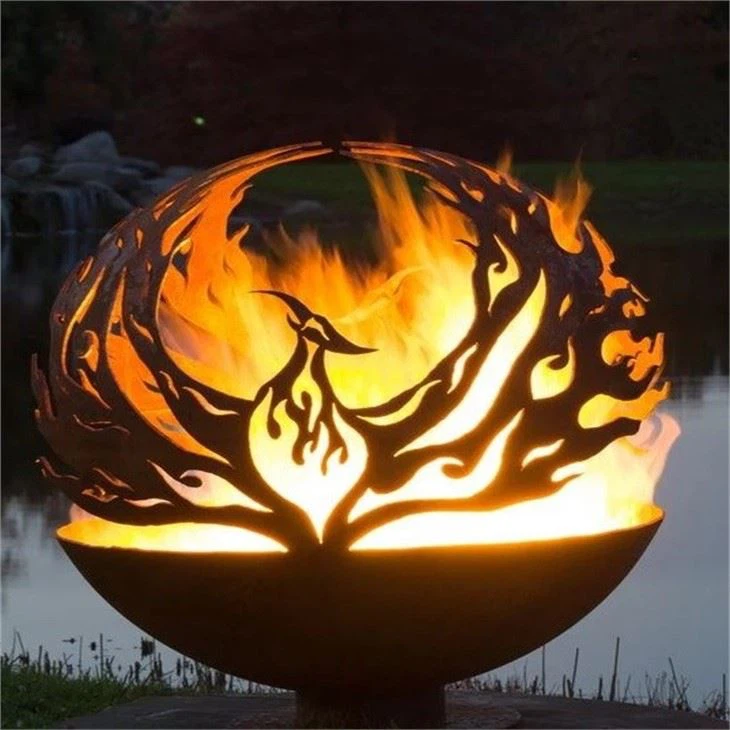 Rusty Metal Fire Sphere
