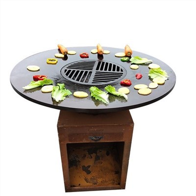 Corten Steel Brazier Folding BBQ Grill
