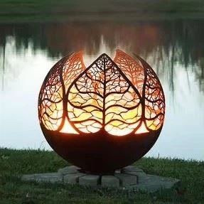 Decorative Spherical Fire Pit Of Corten