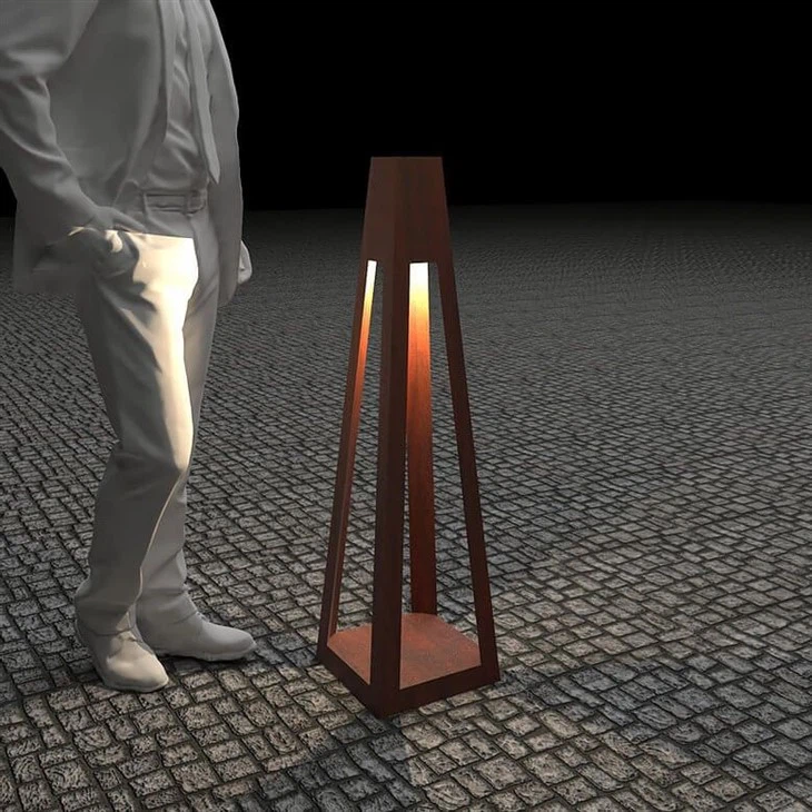 Outdoor Rust Steel Bollard Light manufacturers