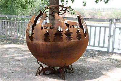 Corten Steel Sfærisk Fireball