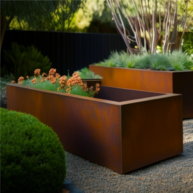 Corten stål blomsterplanter