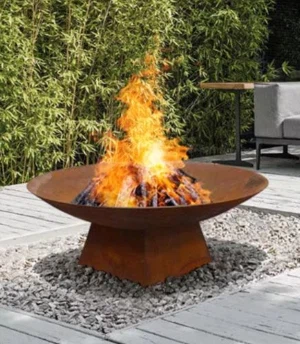 Branngrav i metall med base