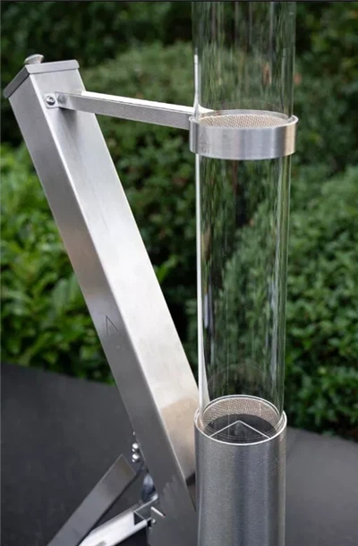 Pelletskamin i rustfritt stål